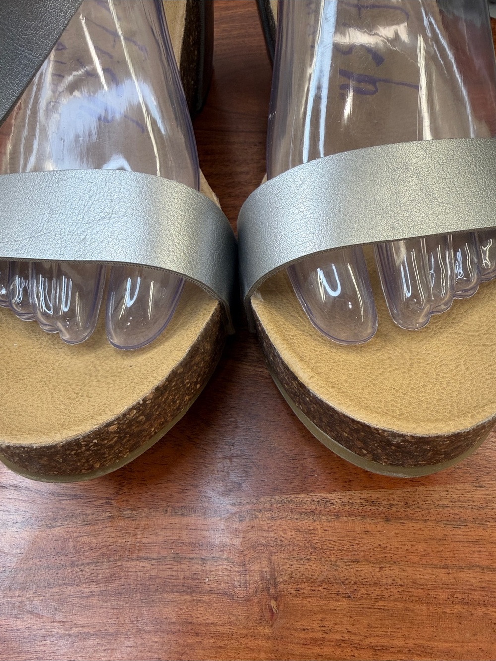 Blowfish Malibu Hazard Wedge Sandals with Metallic Silver Straps - Picture 3 of 7